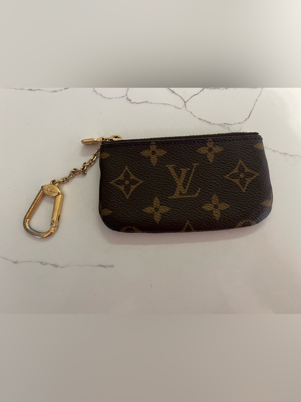 Louis Vuitton Monogram Key Pouch in Brown with Gold Hardware - Picture 2 of 5